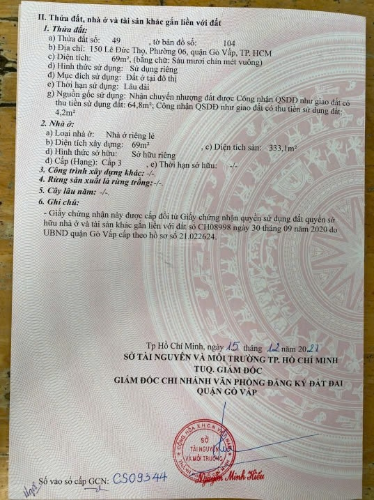 Bán nhà 150 Lê Đức Thọ Phường An Nhơn - Hinh 5