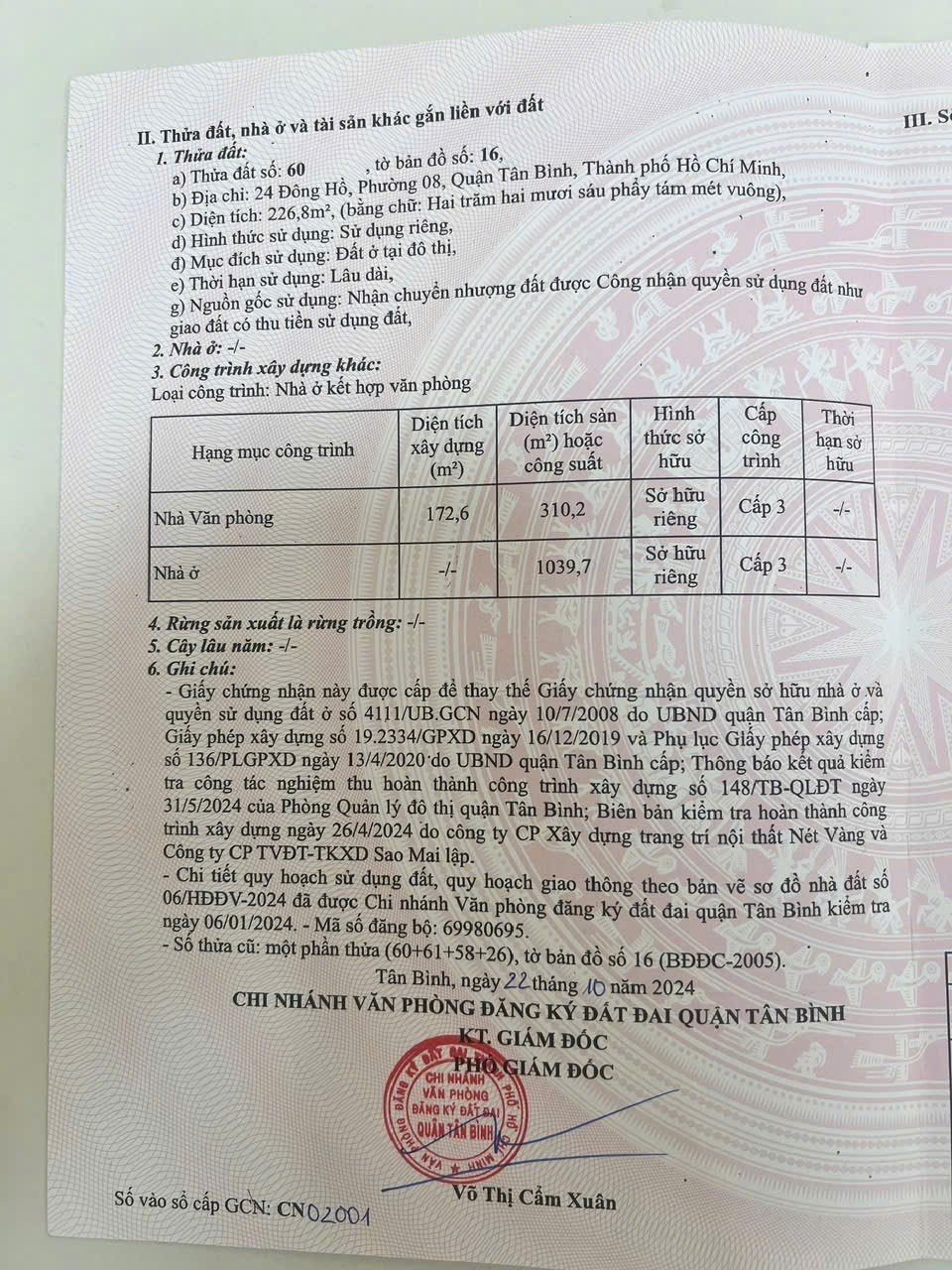 Bán nhà 24 Đông Hồ Phường Tân Hòa - Hinh 3