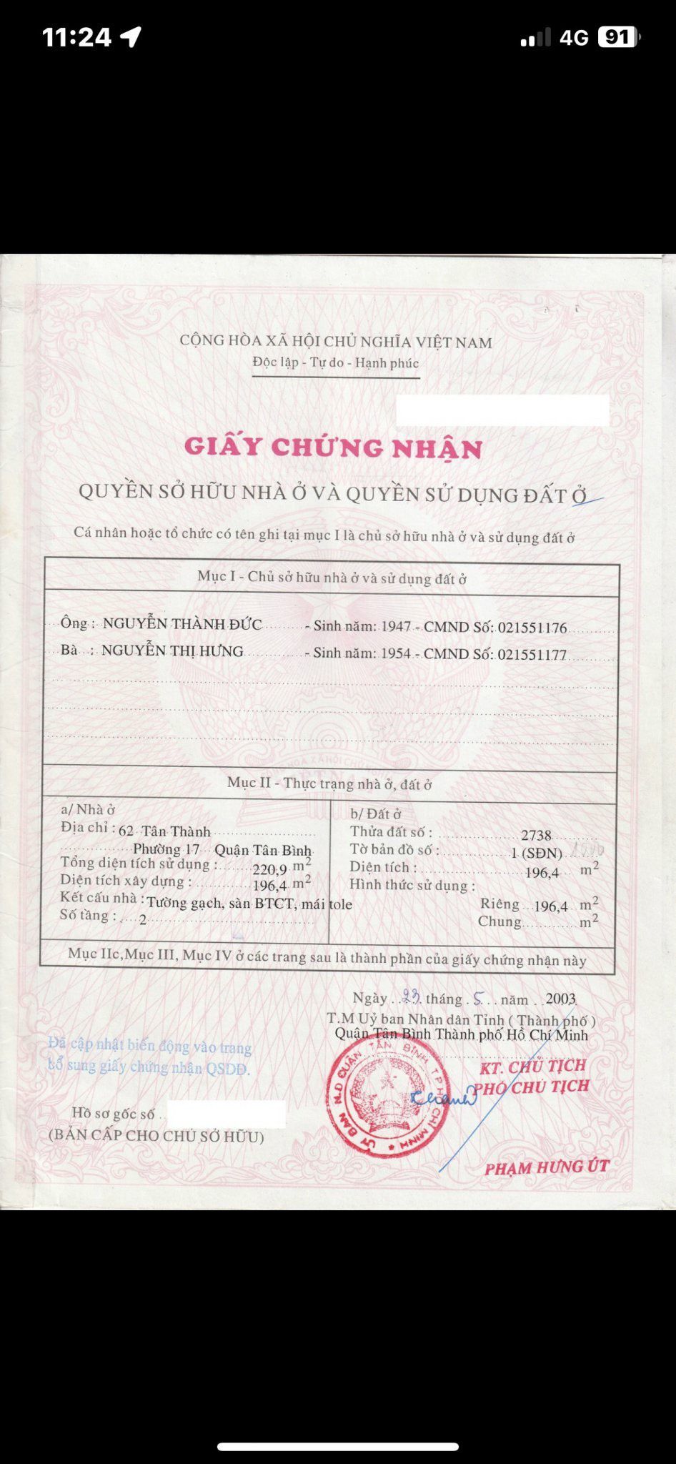 Bán nhà 62 Tân Thành Phường Tân Phú - Hinh 1