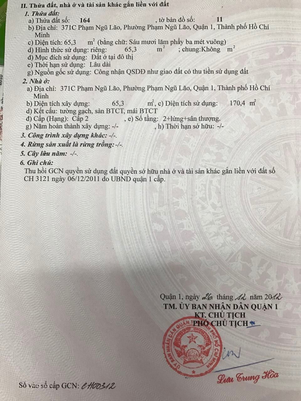 Bán nhà 371c Phạm Ngũ Lão Phường Bến Thành - Hinh 2