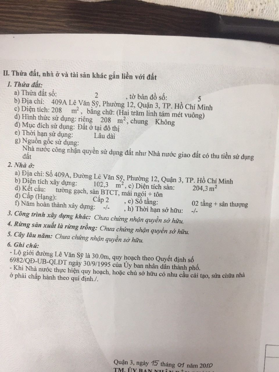 Bán nhà 409a Lê Văn Sỹ Phường Nhiêu Lộc - Hinh 5