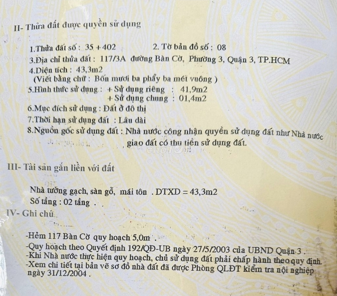 Bán nhà 117/3-117/3A Bàn Cờ Phường Bàn Cờ - Hinh 5