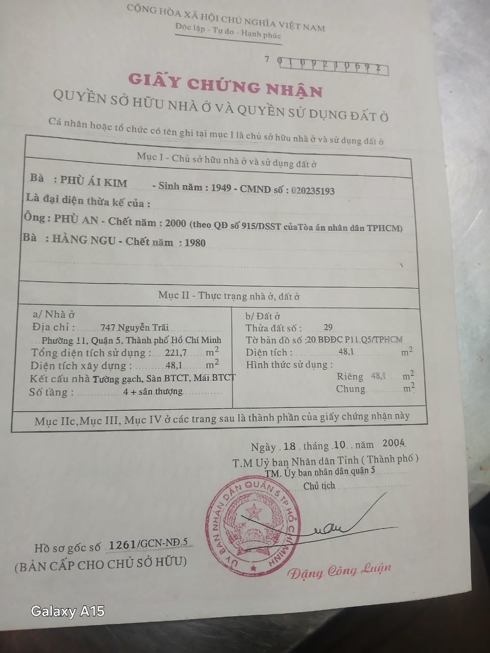 Bán nhà 747 Nguyễn Trãi Phường Chợ Lớn - Hinh 3