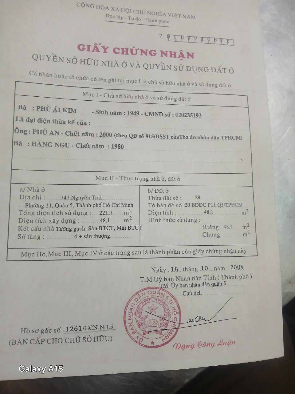 Bán nhà 747 Nguyễn Trãi Phường Chợ Lớn - Hinh 5