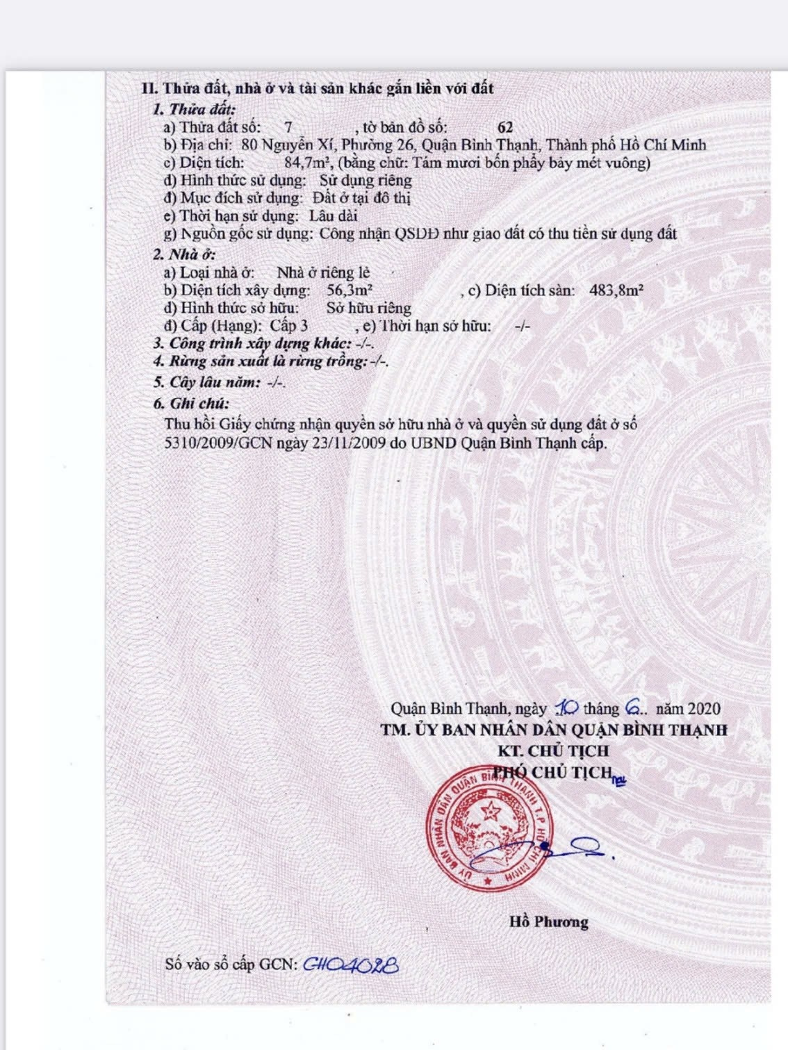 Bán nhà 80Thửa: 7Tờ: 62 Nguyễn Xí Phường Bình Thạnh - Hinh 6