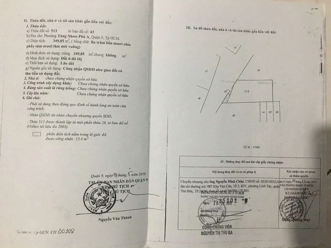 Bán nhà 303Thửa: 513Tờ: 43 Số 442 Phường Tăng Nhơn Phú - Hinh 3