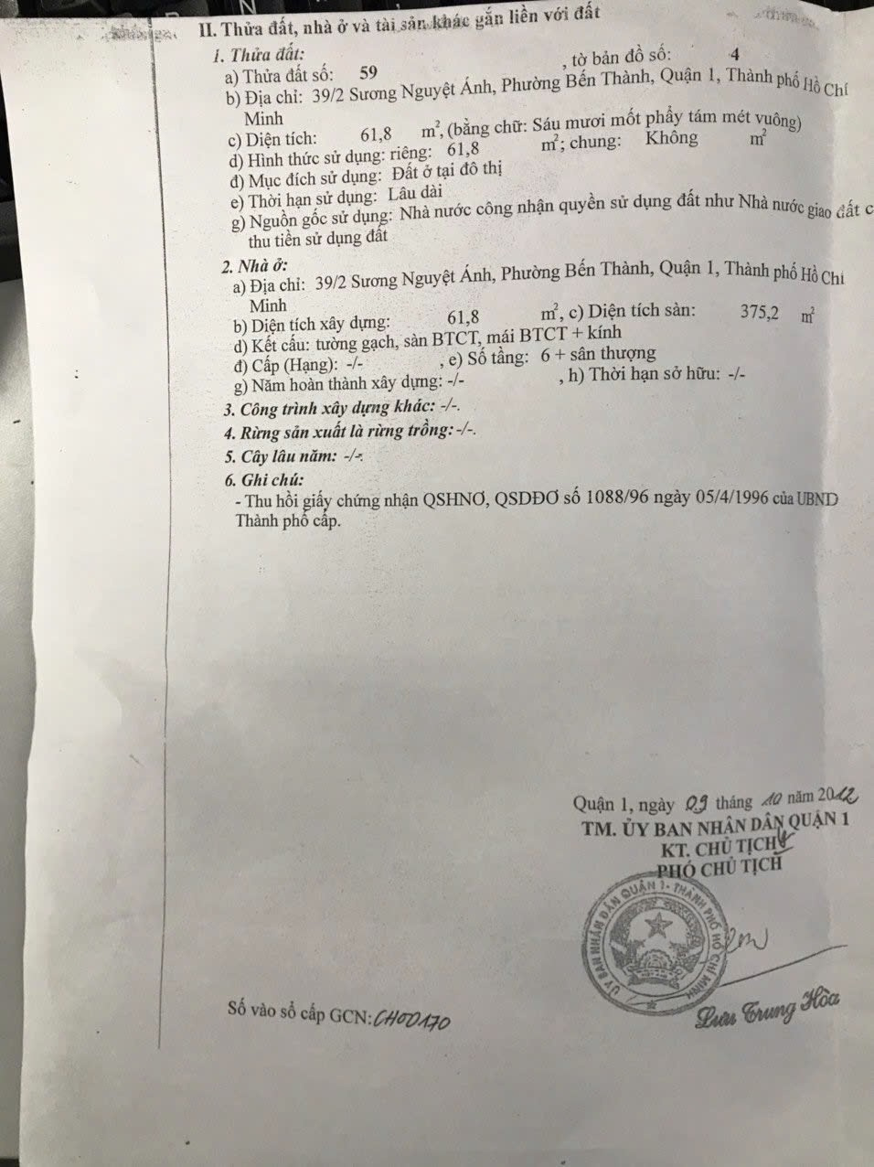 Bán nhà 39D-39/1A-39/2 Sương Nguyệt Ánh Phường Bến Thành - Hinh 6