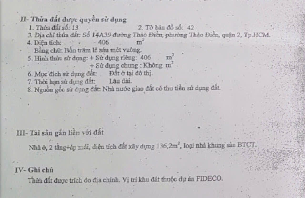 Bán nhà 14A39Thửa: 13Tờ: 42 Thảo Điền Phường An Khánh - Hinh 3
