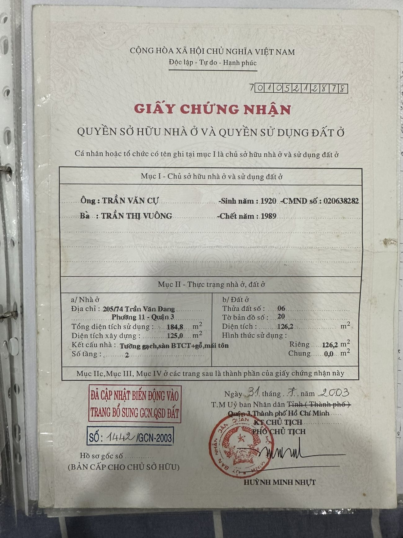 Bán nhà 205/74 Trần Văn Đang Phường Nhiêu Lộc - Hinh 3