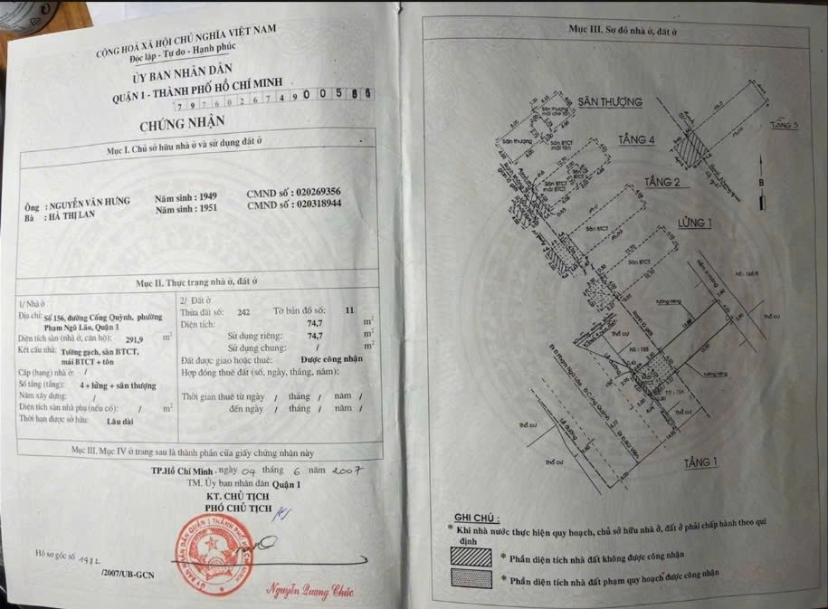 Bán nhà 156Thửa: 242Tờ: 11 Cống Quỳnh Phường Bến Thành - Hinh 8