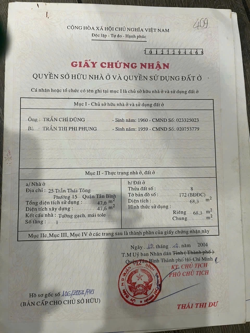 Bán nhà 25 Trần Thái Tông Phường Tân Sơn Hòa - Hinh 8