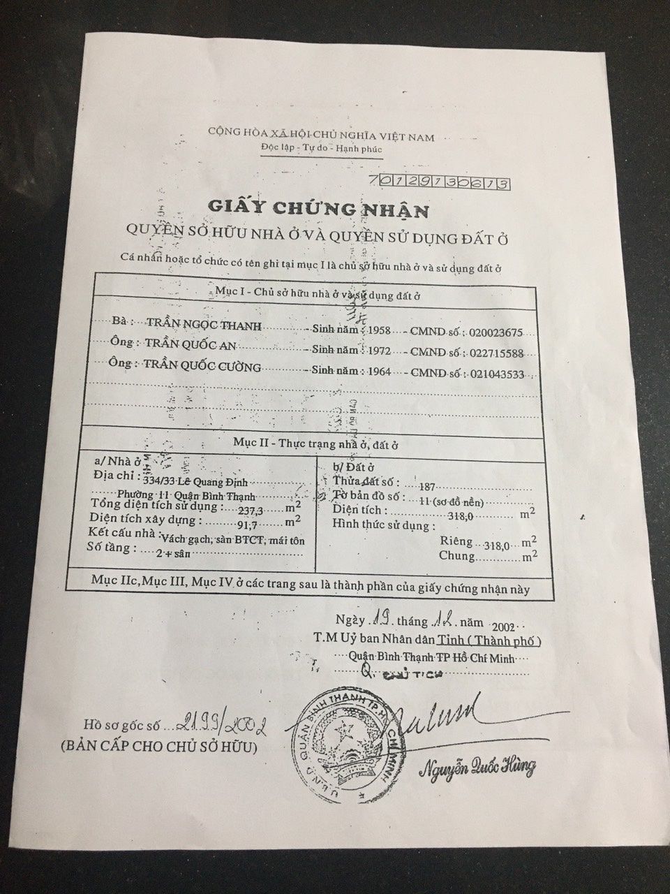 Bán nhà 334/33Thửa: 187Tờ: 11 Lê Quang Định Phường Bình Lợi Trung - Hinh 10