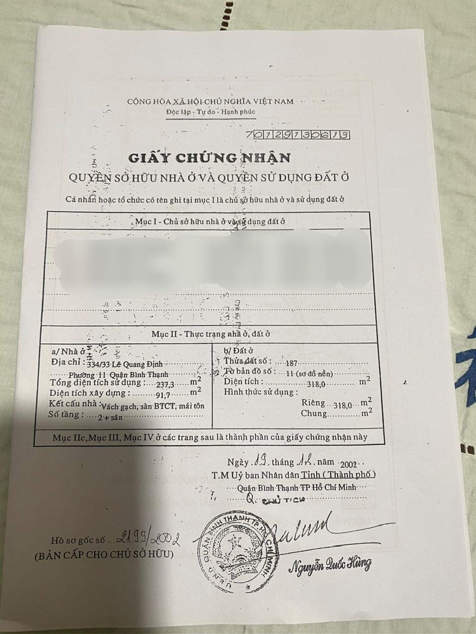 Bán nhà 334/33Thửa: 187Tờ: 11 Lê Quang Định Phường Bình Lợi Trung - Hinh 13