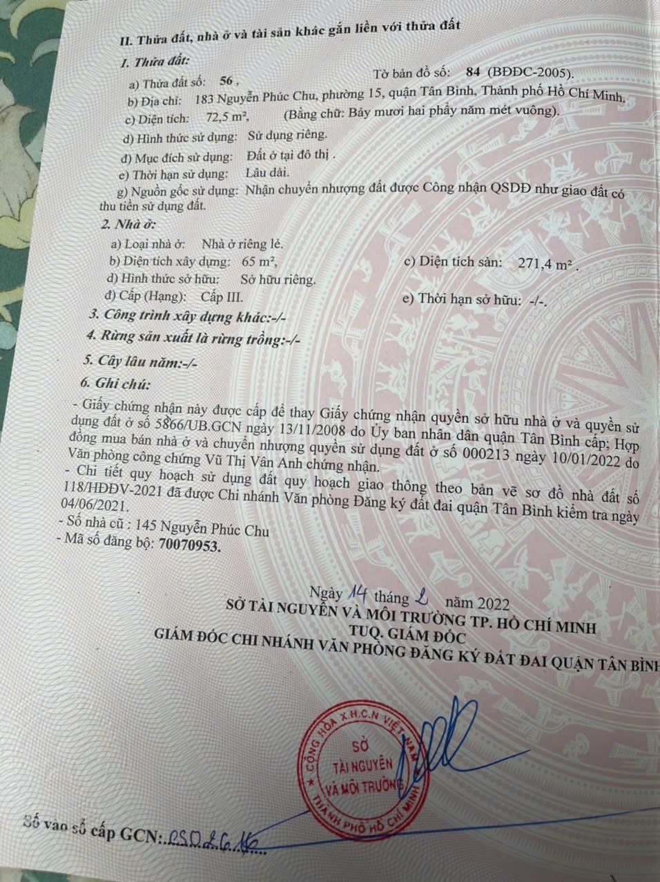 Bán nhà 183 Nguyễn Phúc Chu Phường Tân Bình - Hinh 1