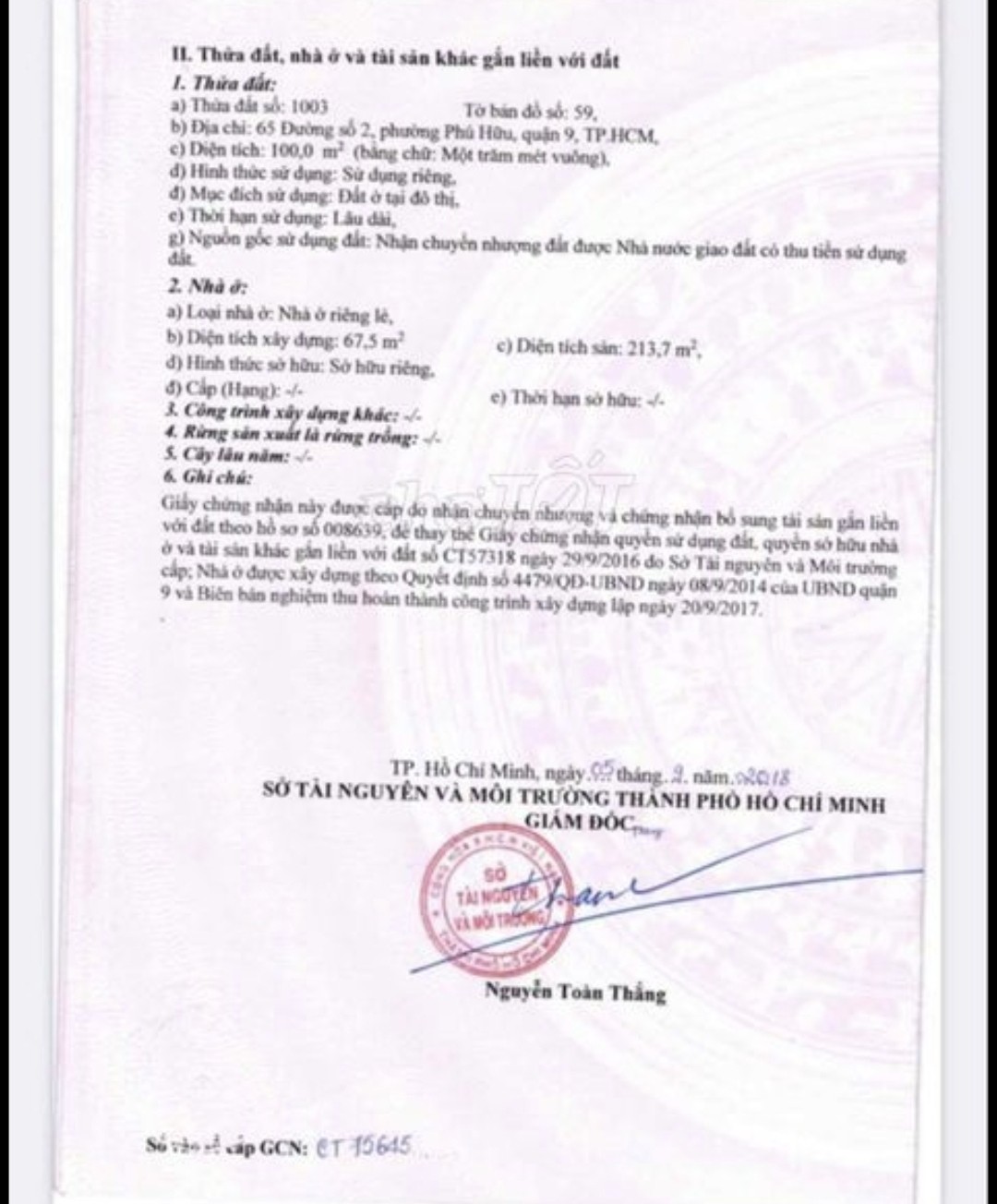 Bán nhà 65Thửa: 1003Tờ: 59 Số 2 Phường Long Trường - Hinh 8