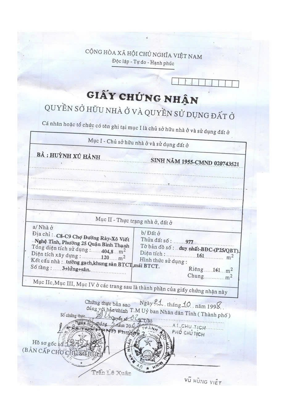 Bán nhà 31/18 Ung Văn Khiêm Phường Thạnh Mỹ Tây - Hinh 7