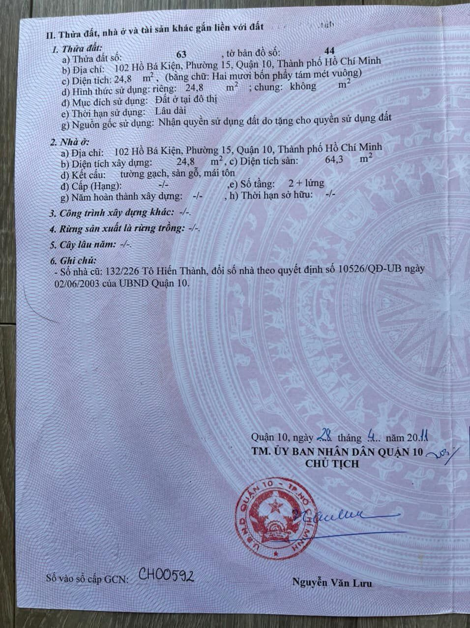 Bán nhà 102 Hồ Bá Kiện Phường Hòa Hưng - Hinh 4