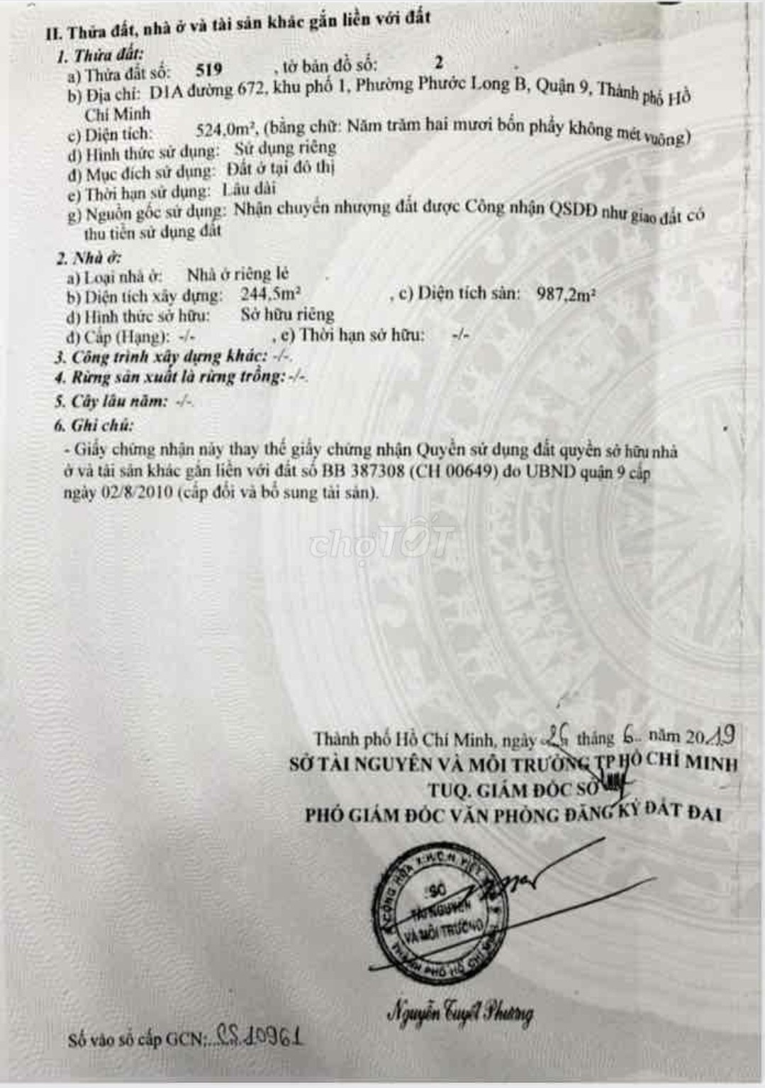 Bán nhà D1AThửa: 519Tờ: 2 Số 672 Phường Phước Long - Hinh 3