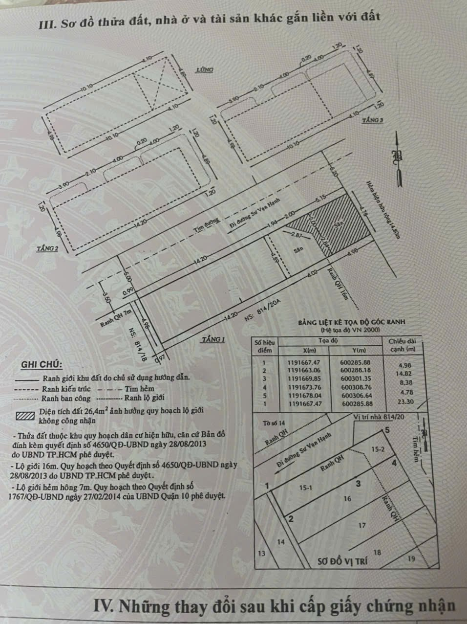 Bán Nhà 814/20Thửa: 15Tờ: 13 Sư Vạn Hạnh Phường Hòa Hưng - Hinh 3