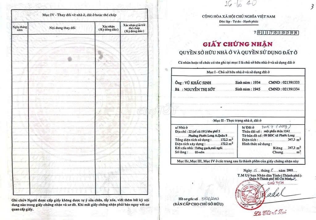 Bán nhà 22Thửa: 1242Tờ: 09 Số 16 Phường Phước Long - Hinh 3