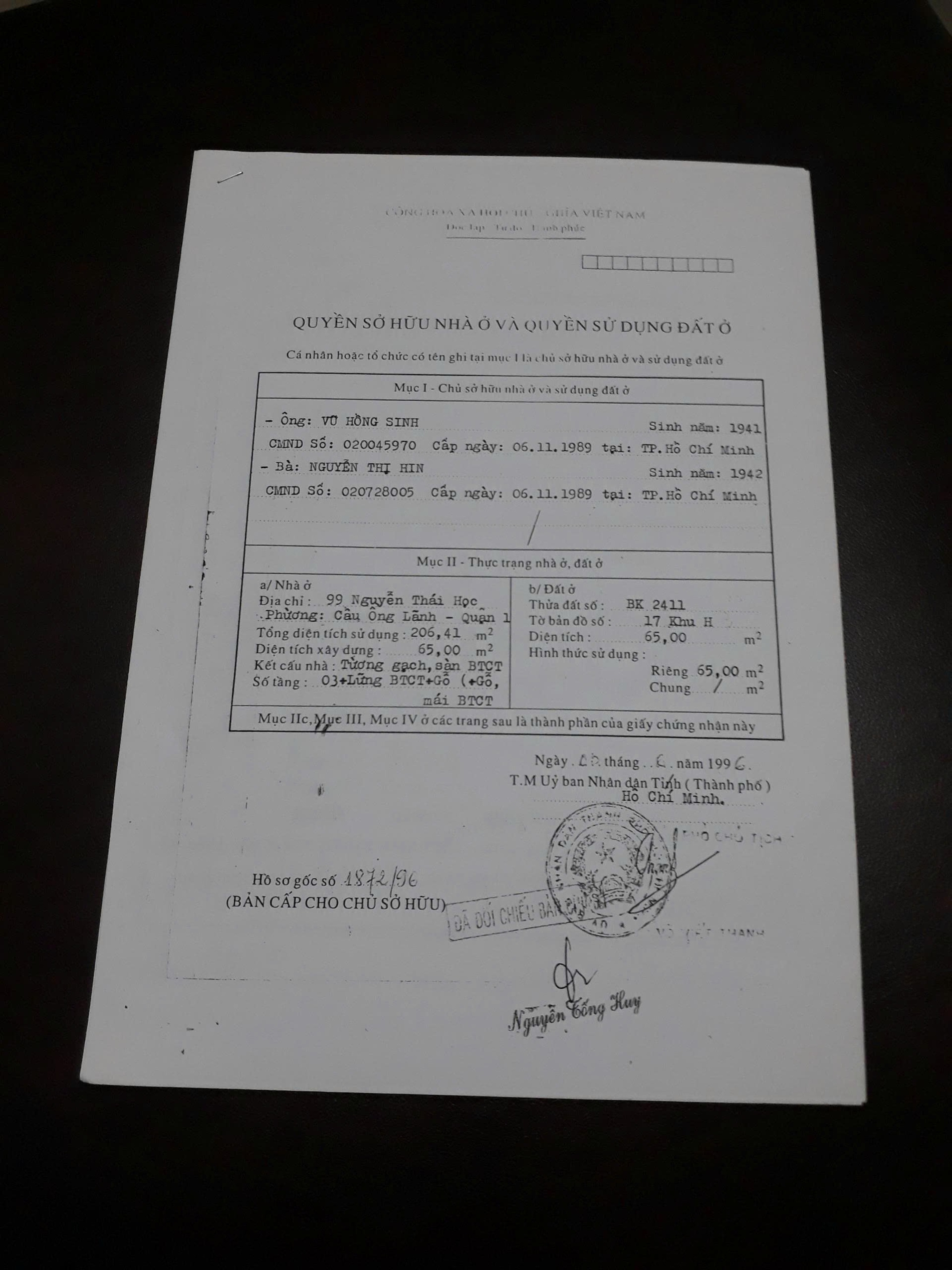Bán nhà 99 Nguyễn Thái Học Phường Cầu Ông Lãnh - Hinh 4