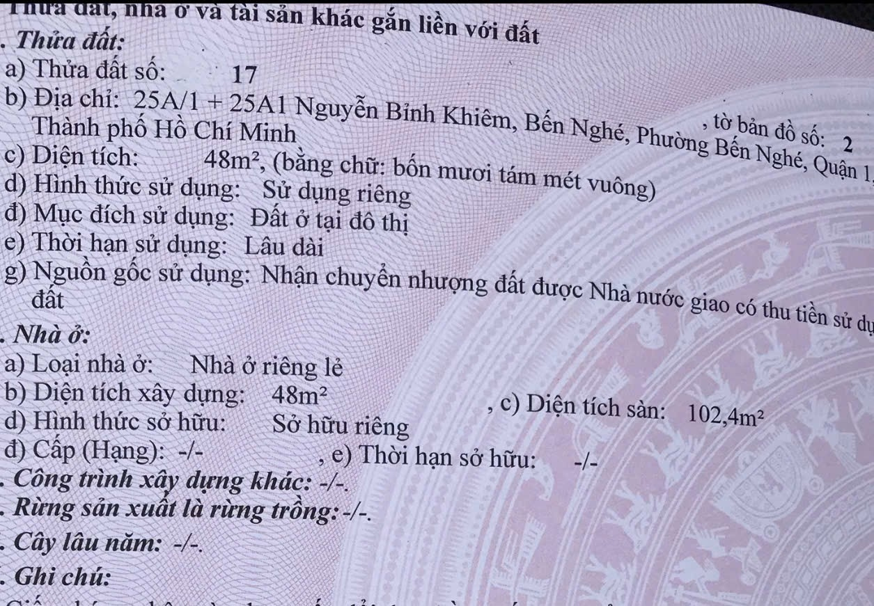 Bán nhà 25A/1+25A1 Nguyễn Bỉnh Khiêm Phường Sài Gòn - Hinh 6