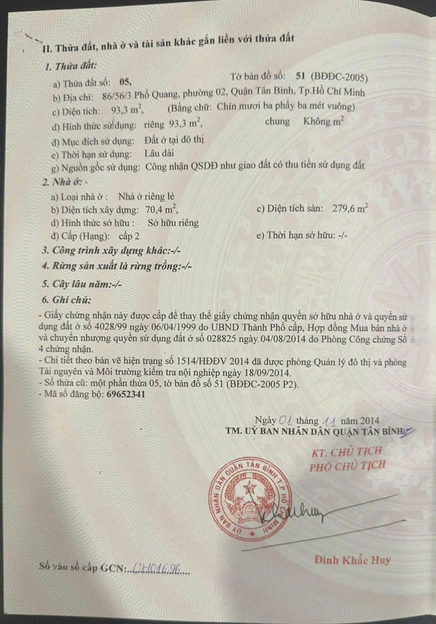Bán nhà 86/56/3 Phổ Quang Phường Tân Sơn Hòa - Hinh 2