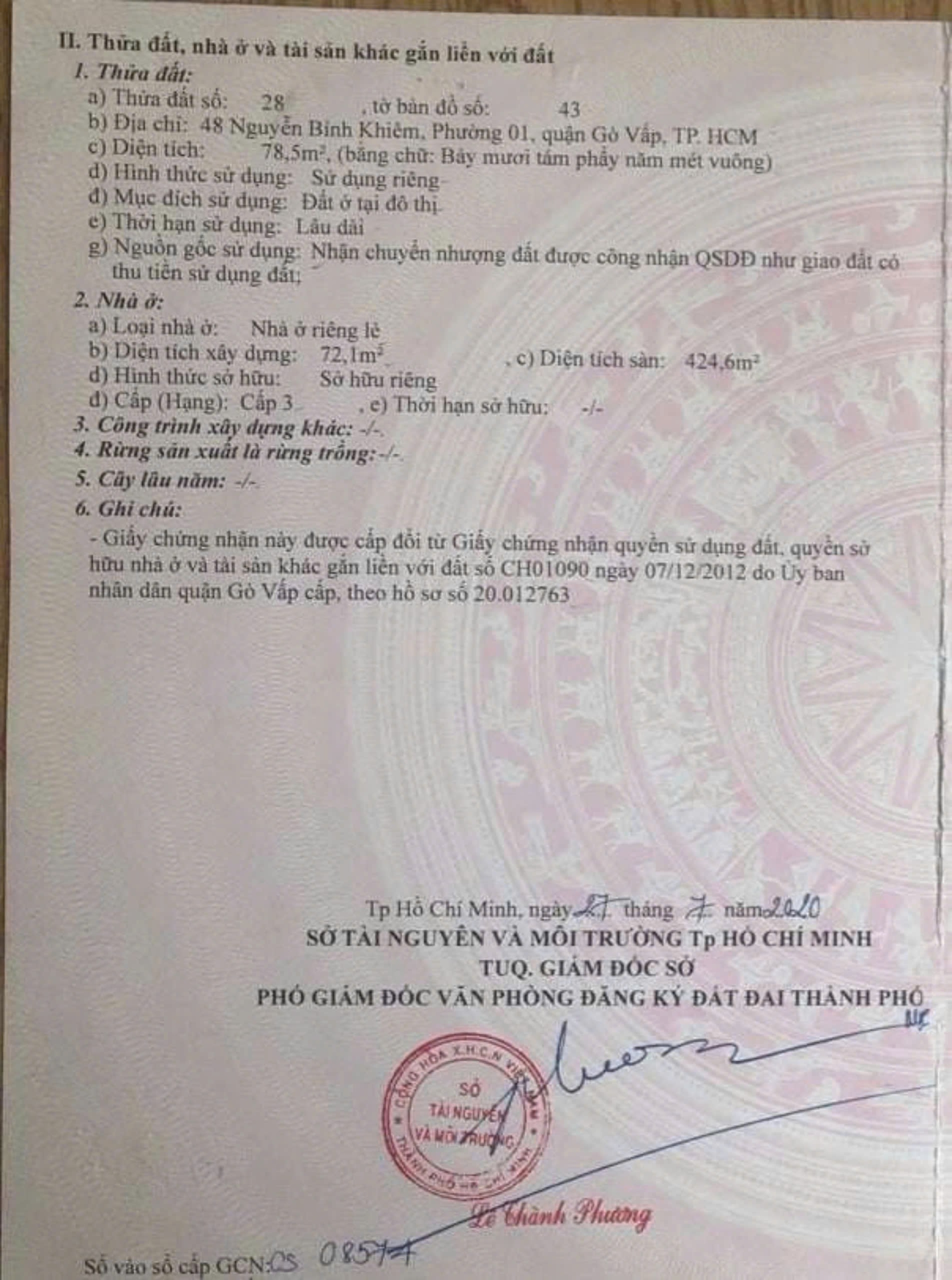 Bán nhà 48 Nguyễn Bỉnh Khiêm Phường Hạnh Thông - Hinh 4