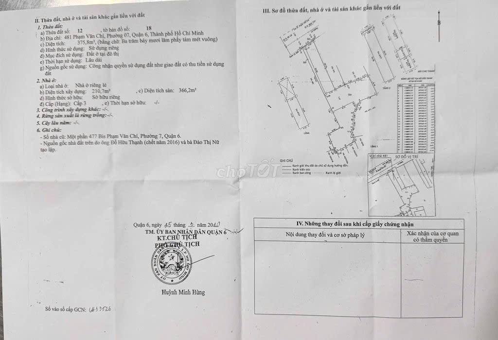 Bán nhà 481 Phạm Văn Chí Phường Bình Tiên - Hinh 3