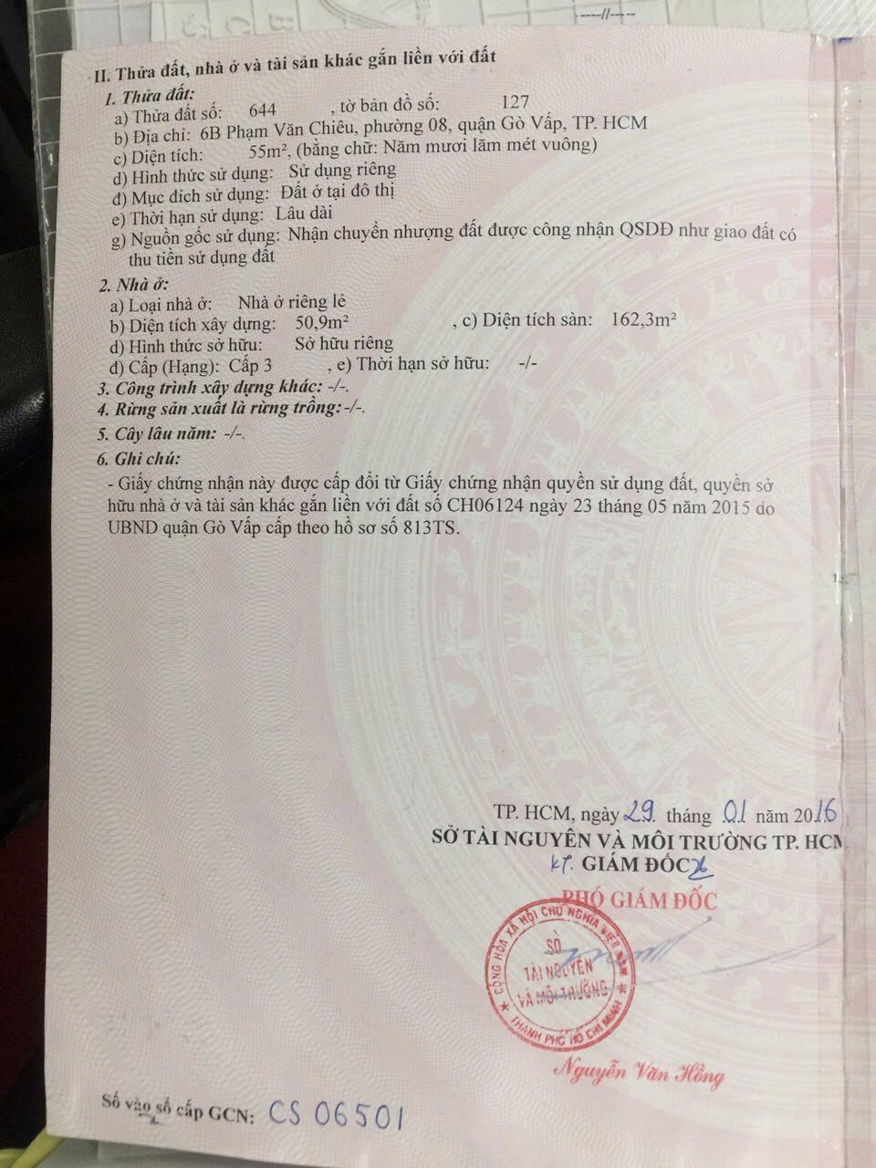 Bán nhà 6b Phạm Văn Chiêu Phường Hạnh Thông - Hinh 5