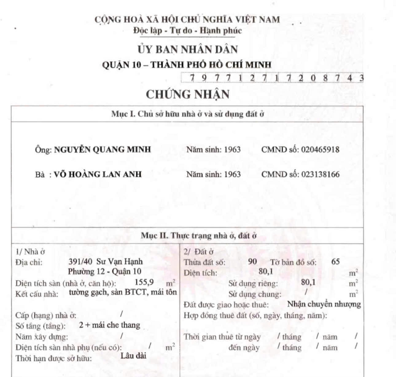 Bán nhà 391/40 Sư Vạn Hạnh Phường Vườn Lài - Hinh 4