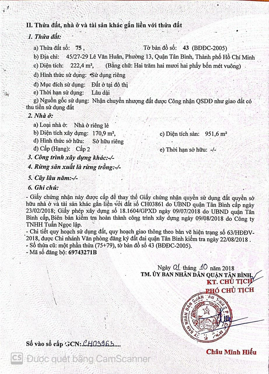 Bán nhà 45/27-29 Lê Văn Huân Phường Tân Bình - Hinh 3