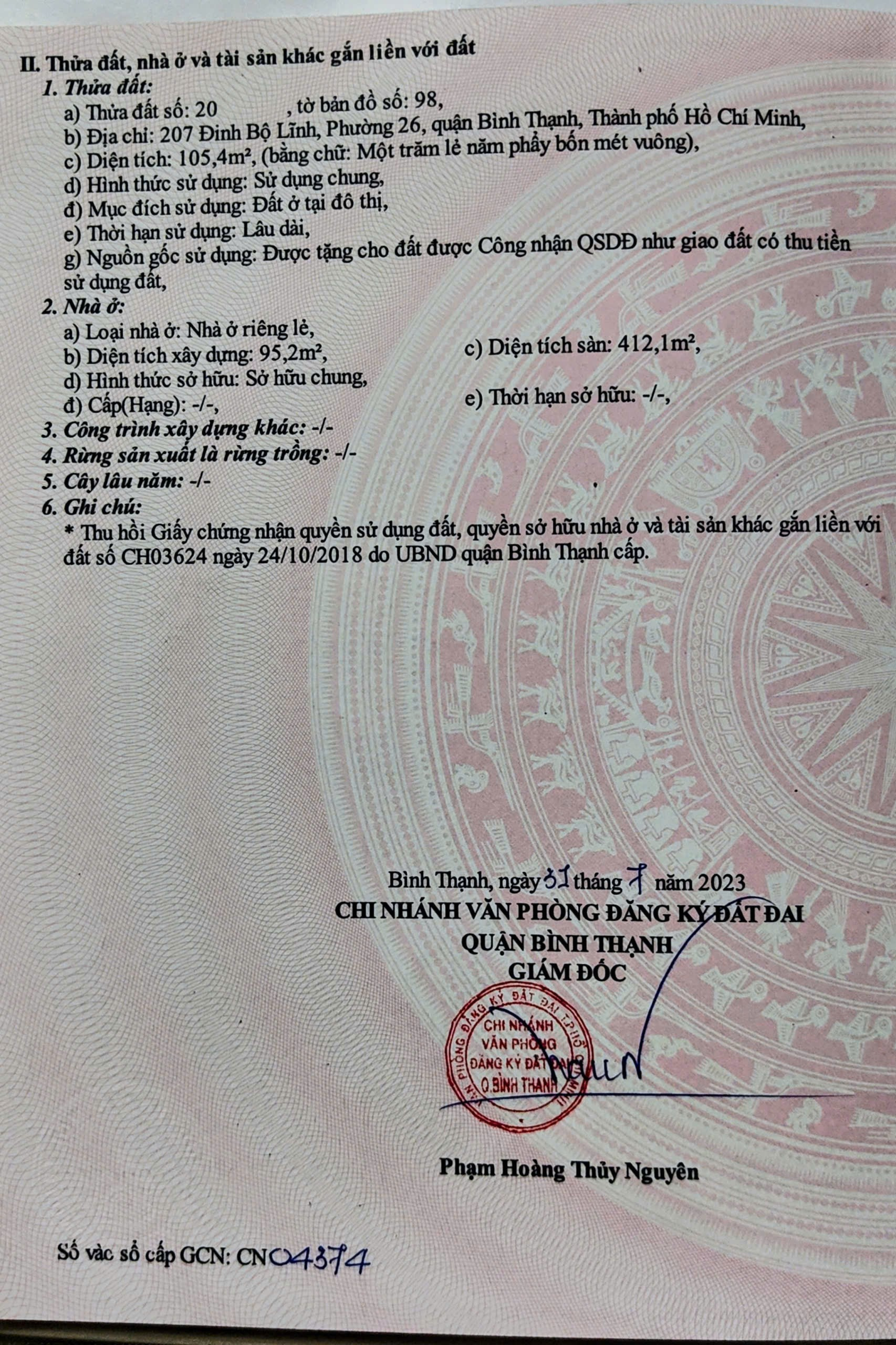 Bán nhà 207 Đinh Bộ Lĩnh Phường Bình Thạnh - Hinh 5