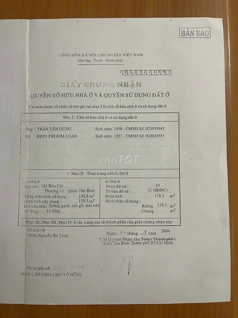 Bán nhà 242 Bàu Cát Phường Bảy Hiền - Hinh 6