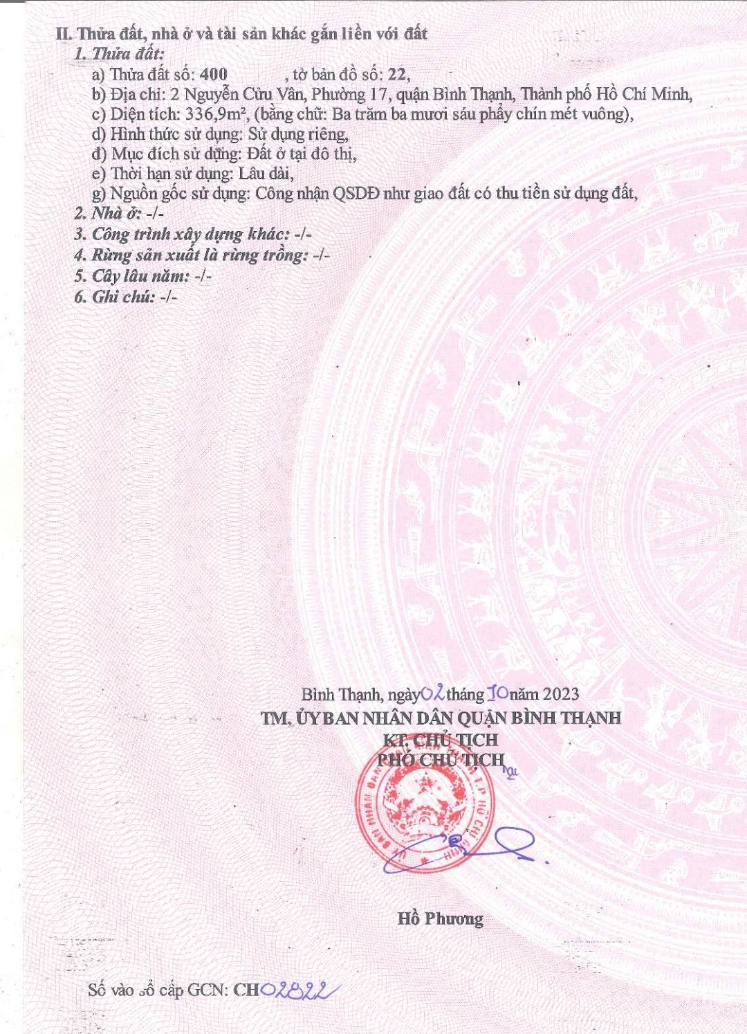 Bán nhà 2Thửa: 400Tờ: 22 Nguyễn Cửu Vân Phường Gia Định - Hinh 5