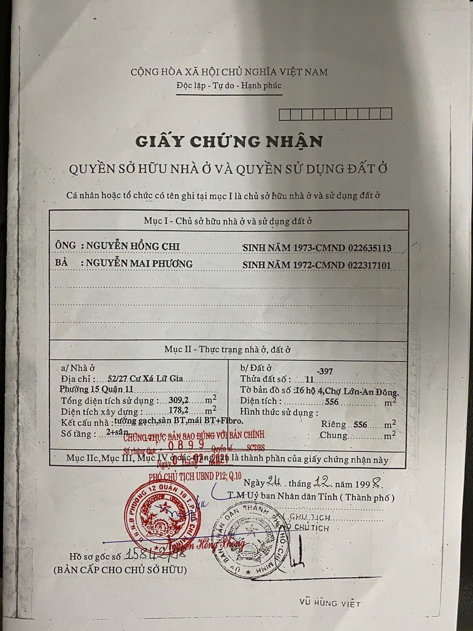 Bán Nhà 6/43 Cư Xá Lữ Gia Phường Phú Thọ - Hinh 4