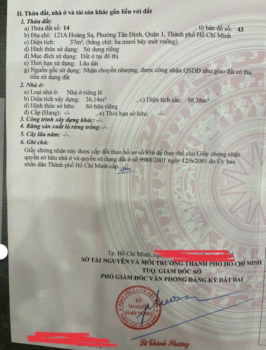 Bán nhà 121A Hoàng Sa Phường Tân Định - Hinh 1