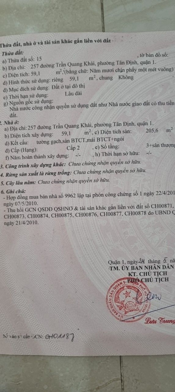 Bán nhà 257 Trần Quang Khải Phường Tân Định - Hinh 11