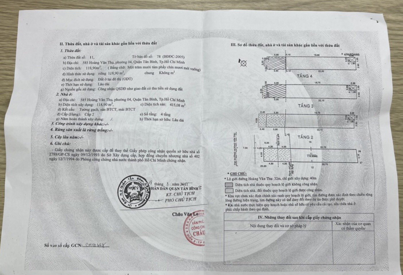 Bán nhà 585 Hoàng Văn Thụ Phường Tân Sơn Nhất - Hinh 3
