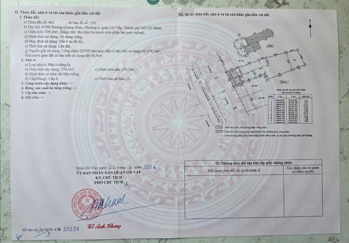 Bán nhà 474D Dương Quảng Hàm Phường An Nhơn - Hinh 3