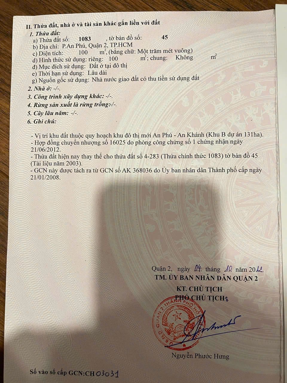Bán nhà 106 Vũ Tông Phan Phường Bình Trưng - Hinh 3