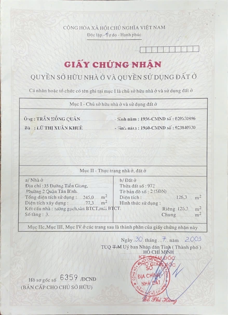 Bán nhà 35 Tiền Giang Phường Tân Sơn Hòa - Hinh 1