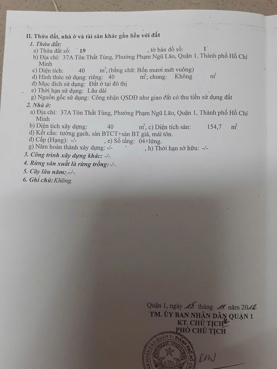 Bán nhà 37A Tôn Thất Tùng Phường Bến Thành - Hinh 2