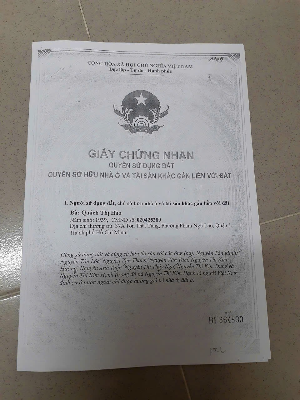 Bán nhà 37A Tôn Thất Tùng Phường Bến Thành - Hinh 4