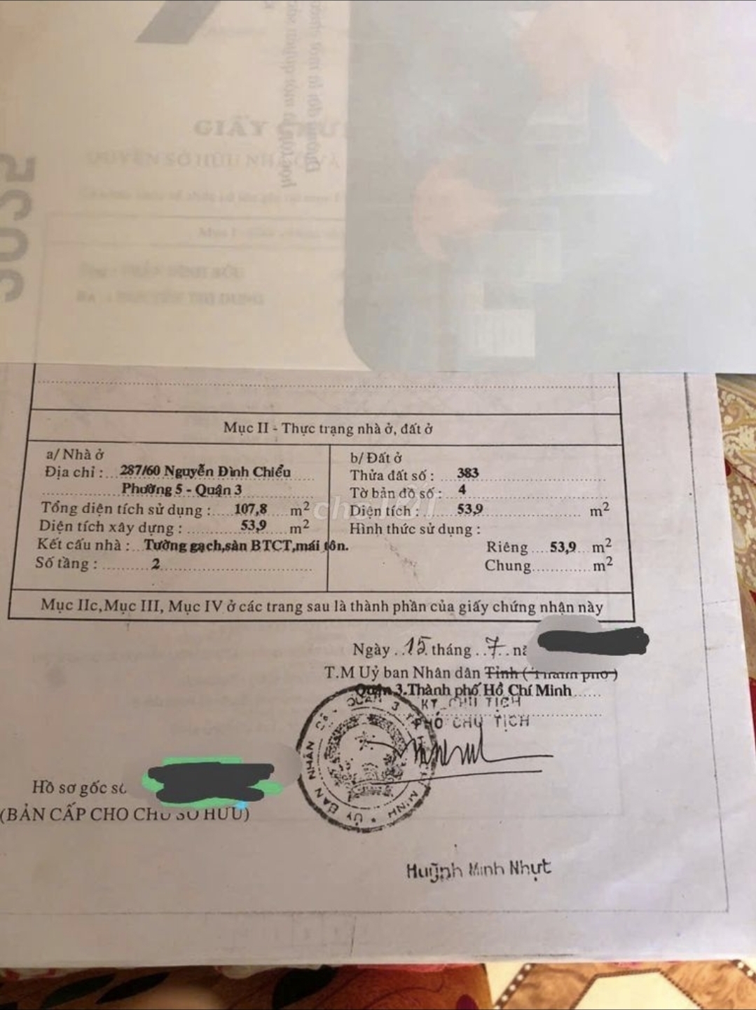 Bán nhà 287/60 Nguyễn Đình Chiểu Phường Bàn Cờ - Hinh 2