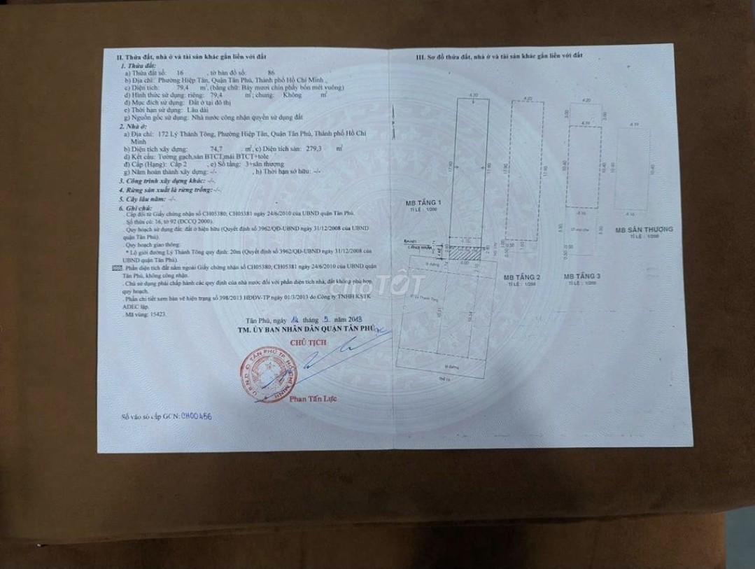 Bán nhà 172 Lý Thánh Tông Phường Phú Thạnh - Hinh 2
