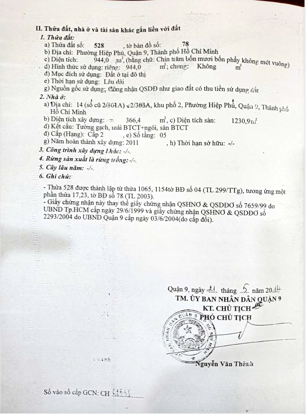 Bán Nhà 14Thửa: 528Tờ: 78 Quang Trung Phường Tăng Nhơn Phú - Hinh 6