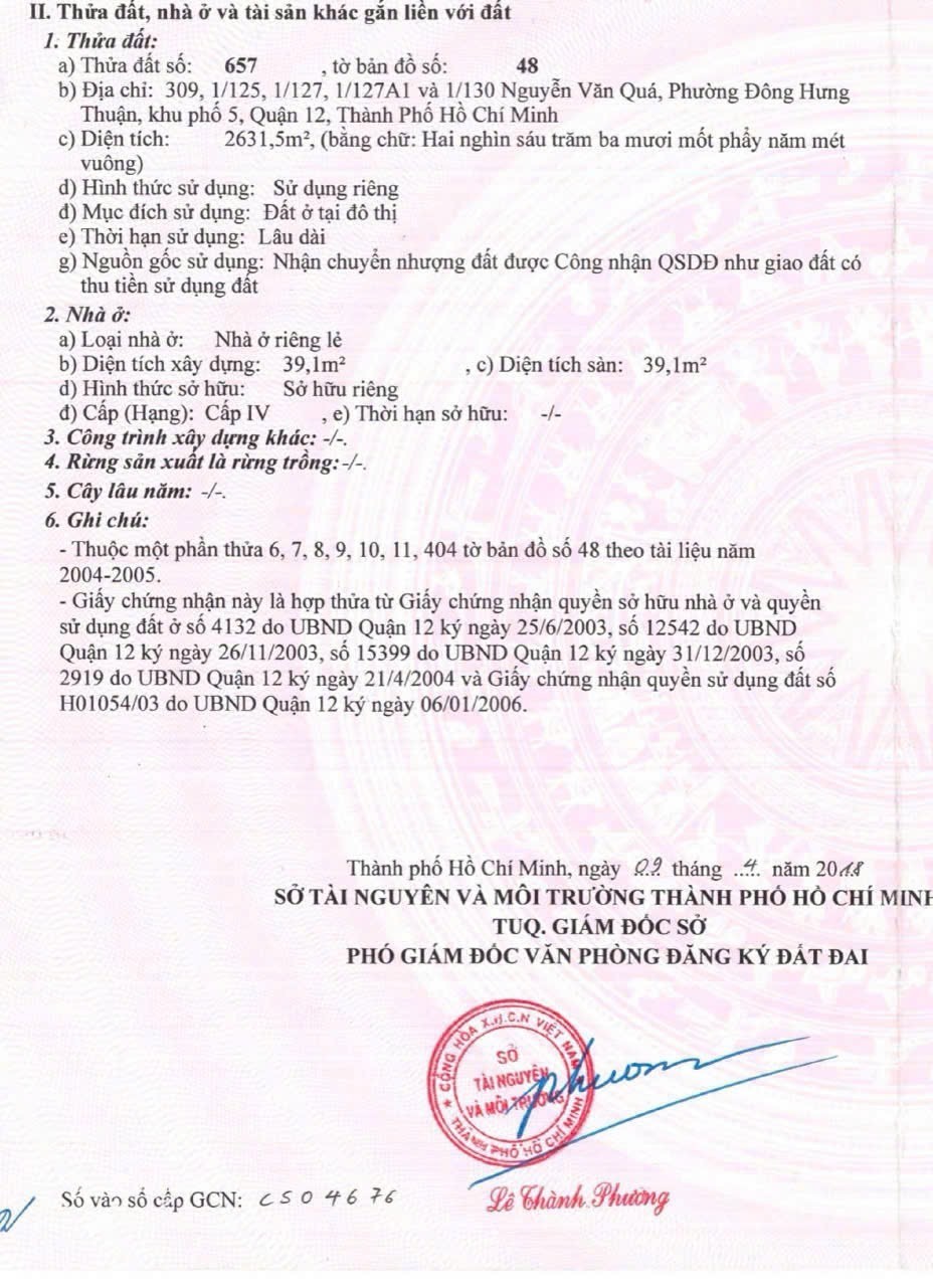 Bán nhà 309 Nguyễn Văn Quá Phường Đông Hưng Thuận - Hinh 1
