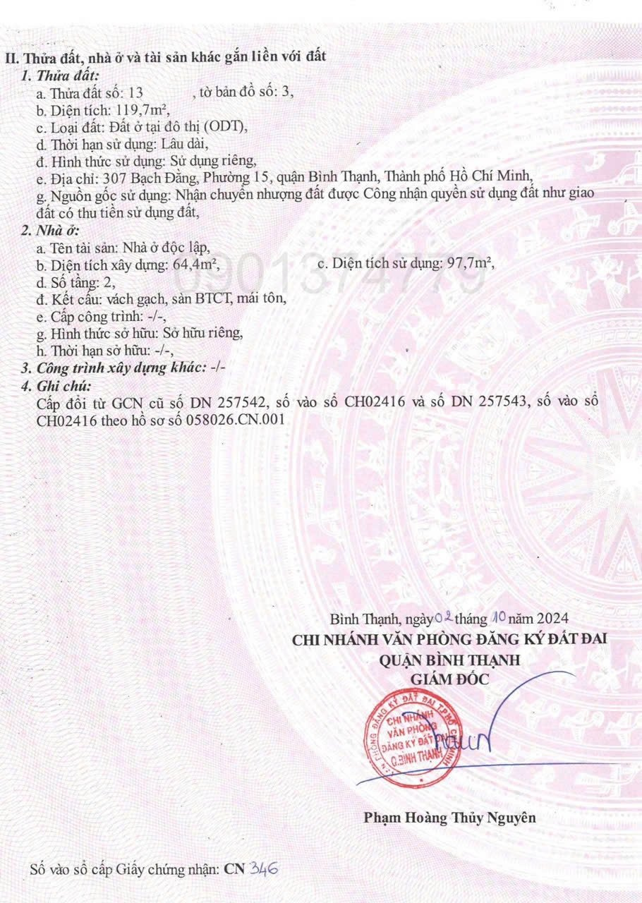 Bán nhà 307 Bạch Đằng Phường Gia Định - Hinh 6