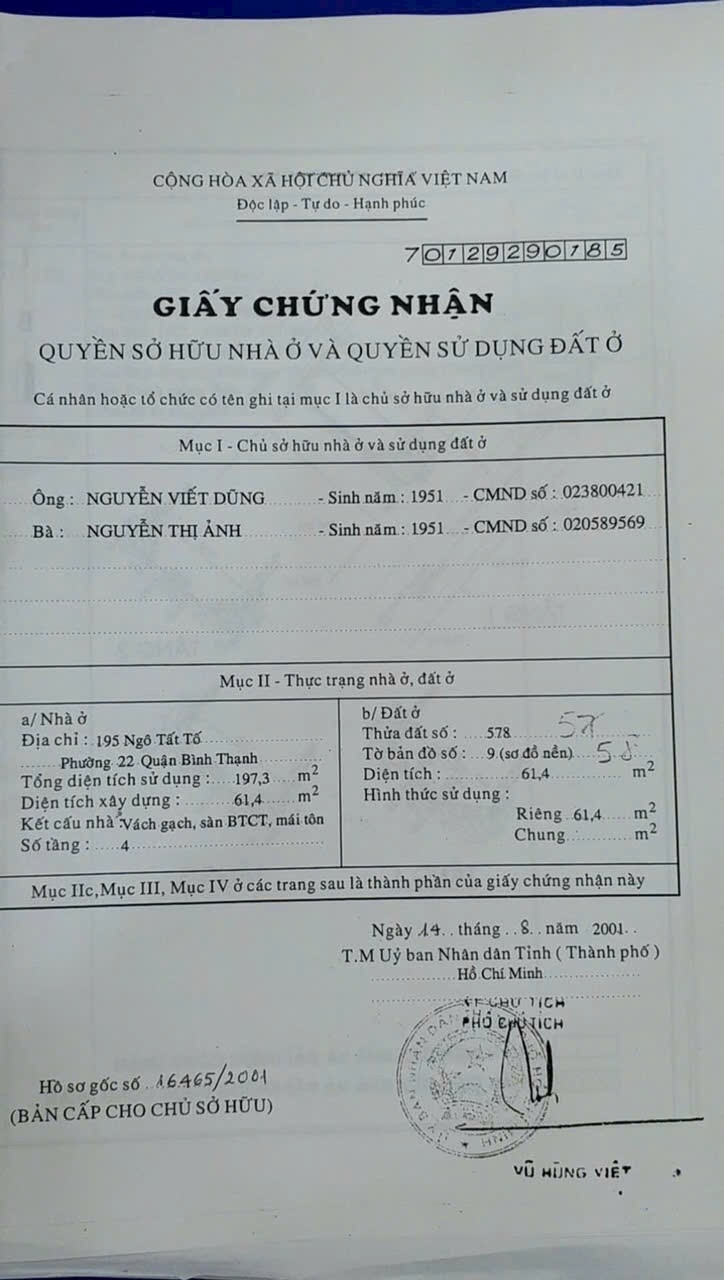 Bán nhà 195 Ngô Tất Tố Phường Thạnh Mỹ Tây - Hinh 10